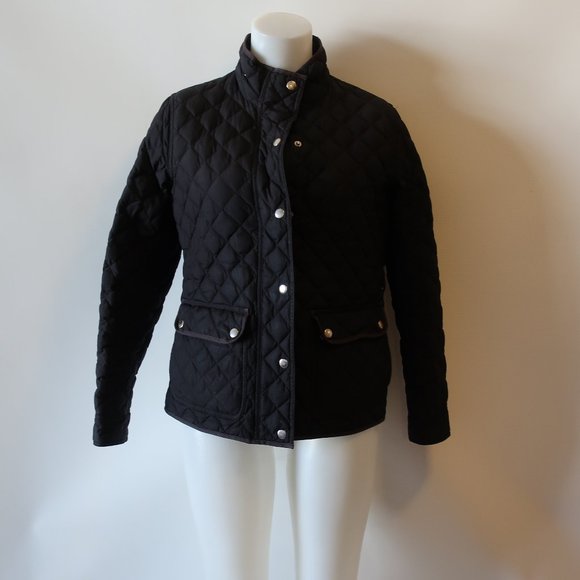 J. CREW BLACK QUILTED COAT SZ S* - Picture 1 of 8
